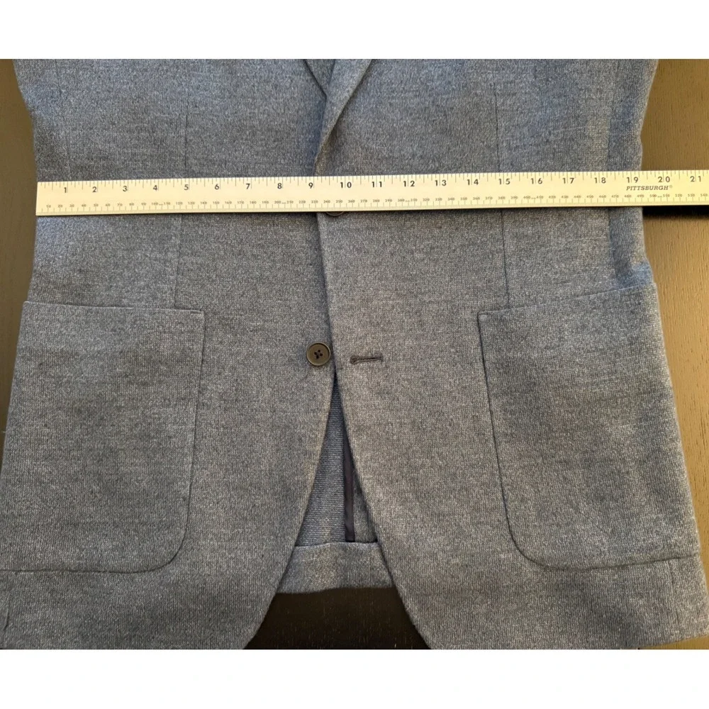 Nordstrom 100% Linen Trim‎ Fit Blazer Mens 40R Blue Two-Button Sport Coat Jacket